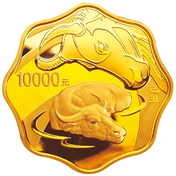 2009中国己丑（牛）年1公斤梅花形纪念金币背面图案