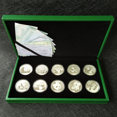 2015年—2024年熊猫银币999纯银央行发行全新保真带说明书礼盒