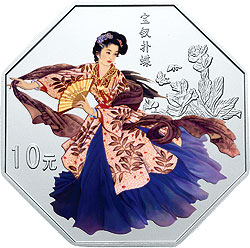 中国古典文学名著——《红楼梦》彩色金银纪念币（第二组）1盎司彩色银质纪念币背面图案