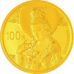 中国佛教圣地（普陀山）金银纪念币1/4盎司圆形金质纪念币背面图案