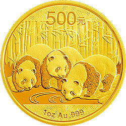 2013版熊猫金银纪念币1盎司圆形金质纪念币背面图案
