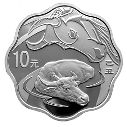 2009中国己丑（牛）年1盎司梅花形纪念银币背面图案