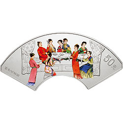 中国古典文学名著——《红楼梦》彩色金银纪念币（第二组）5盎司彩色银质纪念币背面图案