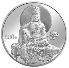 2004年观音贵金属纪念币1公斤圆形银质纪念币背面图案