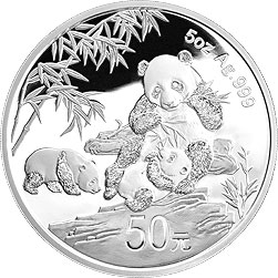 中国熊猫金币发行30周年金银纪念币5盎司圆形银质纪念币背面图案