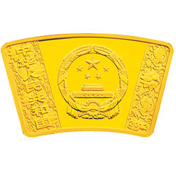 2012中国壬辰（龙）年金银纪念币1/3盎司扇形金质纪念币正面图案