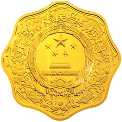 2010中国庚寅（虎）年金银纪念币1/2盎司梅花形金质纪念币正面图案