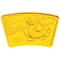 2012中国壬辰（龙）年金银纪念币1/3盎司扇形金质纪念币背面图案