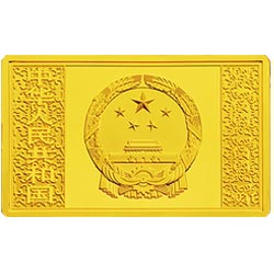 中国古典文学名著——《水浒传》彩色金银纪念币（第3组）5盎司彩色长方形金质纪念币正面图案