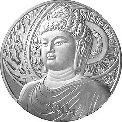 中国石窟艺术（龙门）金银纪念币1公斤银质纪念币背面图案