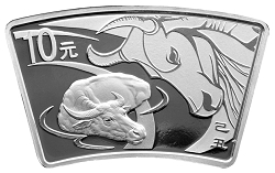 2009中国己丑（牛）年1盎司扇形纪念银币背面图案