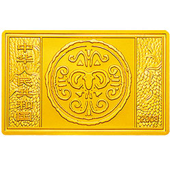 2003中国癸未（羊）年金银纪念币5盎司长方形金质纪念币正面图案