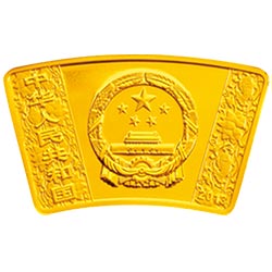 2013中国癸巳（蛇）年金银纪念币1/3盎司扇形金质纪念币正面图案