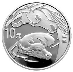 2009中国己丑（牛）年1盎司精制银币背面图案