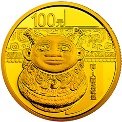 中国青铜器金银纪念币(第3组）7.776克（1/4盎司）圆形金质纪念币背面图案