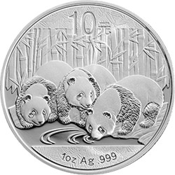 2013版熊猫金银纪念币1盎司圆形银质纪念币背面图案