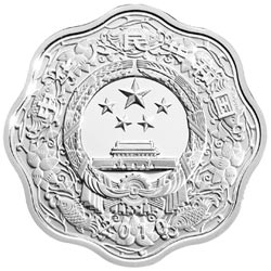 2010中国庚寅（虎）年金银纪念币1盎司梅花形银质纪念币正面图案