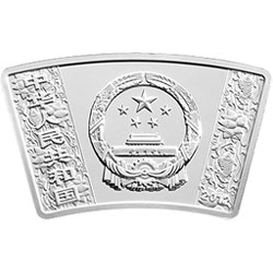 2012中国壬辰（龙）年金银纪念币1盎司扇形银质纪念币正面图案