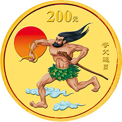 中国民间神话故事彩色金银纪念币(第2组)1/2盎司彩色金质纪念币背面图案
