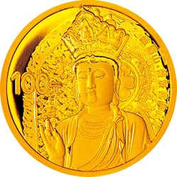 中国佛教圣地（峨眉山）金银纪念币7.776克（1/4盎司）圆形金质纪念币背面图案