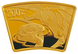 2009中国己丑（牛）年1/2盎司扇形纪念金币背面图案