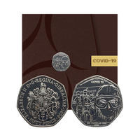 【现货】抗击新冠疫情纪念币，英国发行，面值50便士