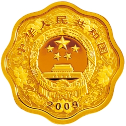 2009中国己丑（牛）年1公斤梅花形纪念金币正面图案