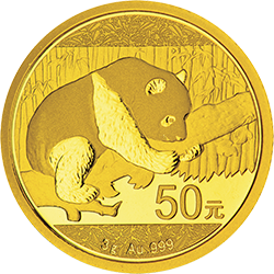 2016版熊猫金银纪念币3克圆形金质纪念币背面图案