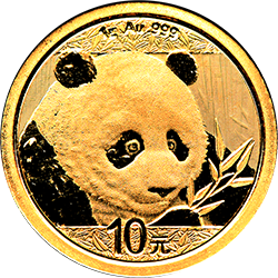 2018版熊猫金银纪念币1克圆形金质纪念币背面图案