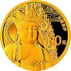 中国佛教圣地（九华山）金银纪念币7.776克（ 1/4盎司）圆形金质纪念币背面图案