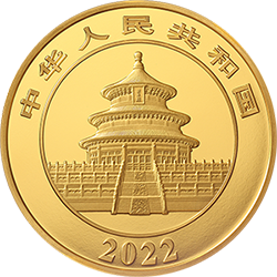 2022版熊猫贵金属纪念币1公斤圆形金质纪念币正面图案