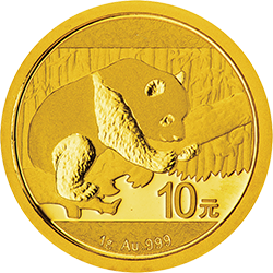 2016版熊猫金银纪念币1克圆形金质纪念币背面图案