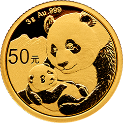 2019版熊猫金银纪念币3克圆形金质纪念币背面图案