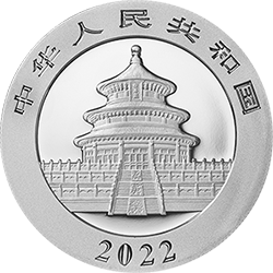 2022版熊猫贵金属纪念币30克圆形铂质纪念币正面图案