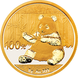 2017版熊猫金银纪念币8克圆形金质纪念币背面图案