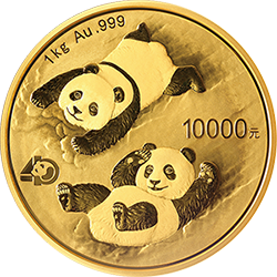 2022版熊猫贵金属纪念币1公斤圆形金质纪念币背面图案