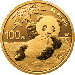 2020版熊猫金银纪念币8克圆形金质纪念币背面图案