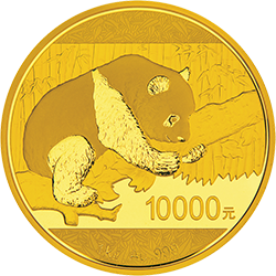2016版熊猫金银纪念币1公斤圆形金质纪念币背面图案