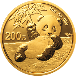 2020版熊猫金银纪念币15克圆形金质纪念币背面图案