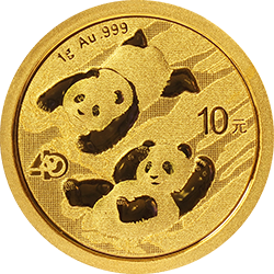 2022版熊猫贵金属纪念币1克圆形金质纪念币背面图案
