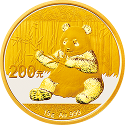 2017版熊猫金银纪念币15克圆形金质纪念币背面图案