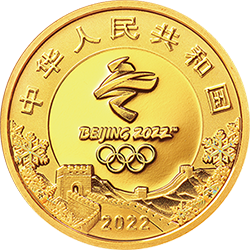 第24届冬季奥林匹克运动会金银纪念币（第2组）5克圆形金质纪念币正面图案