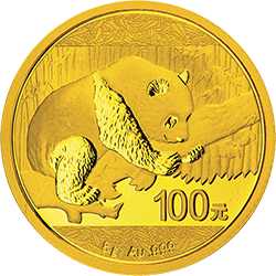 2016版熊猫金银纪念币8克圆形金质纪念币背面图案