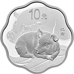 2019中国己亥（猪）年金银纪念币30克梅花形银质纪念币背面图案