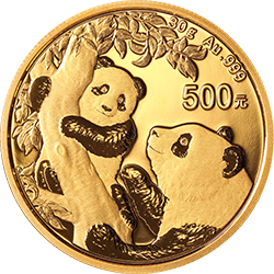 2021版熊猫金银纪念币30克圆形金质纪念币背面图案
