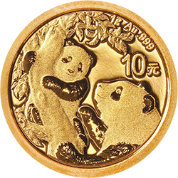 2021版熊猫金银纪念币1克圆形金质纪念币背面图案