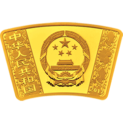 2017中国丁酉（鸡）年金银纪念币10克扇形金质纪念币正面图案