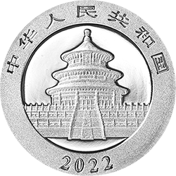 2022版熊猫贵金属纪念币1克圆形铂质纪念币正面图案