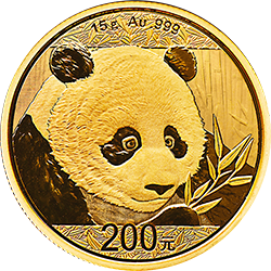 2018版熊猫金银纪念币15克圆形金质纪念币背面图案