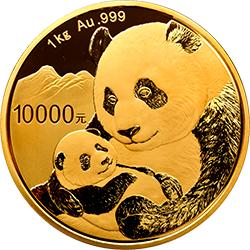 2019版熊猫金银纪念币1公斤圆形金质纪念币背面图案